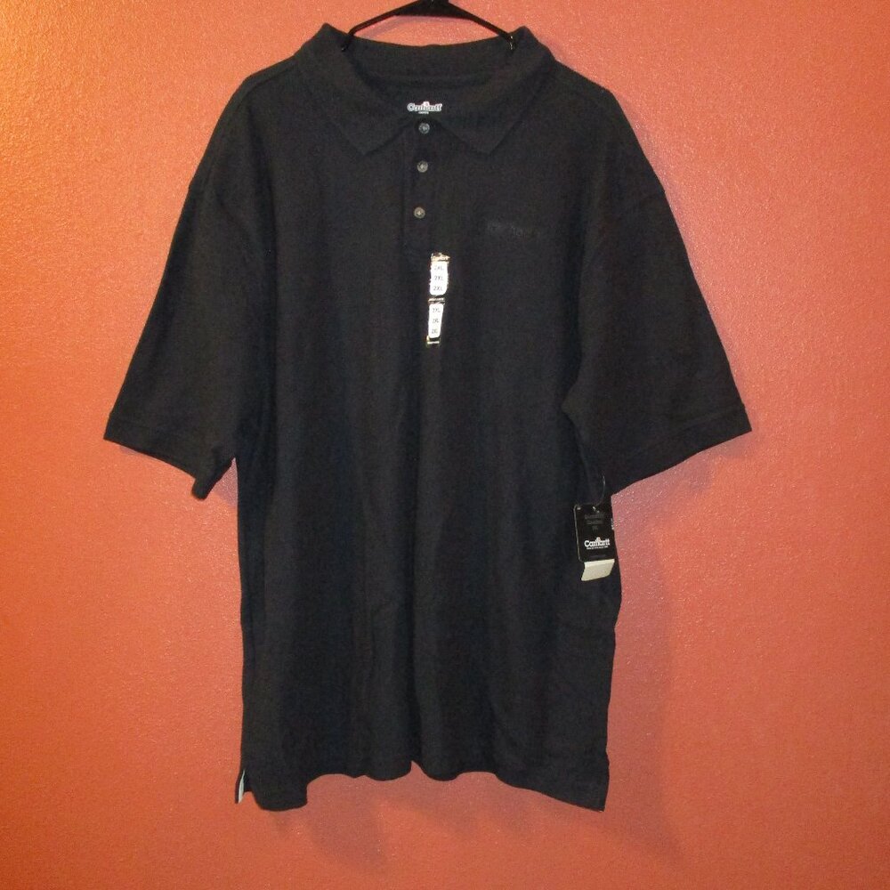 Carhartt Shirt NEW Men 2X Large Black Casual Business Short Sleeve Polo Shirt